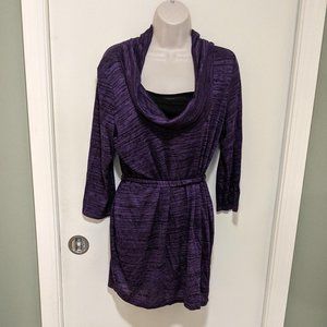 Women's Two Hearts Maternity Purple Tunic Top NEW